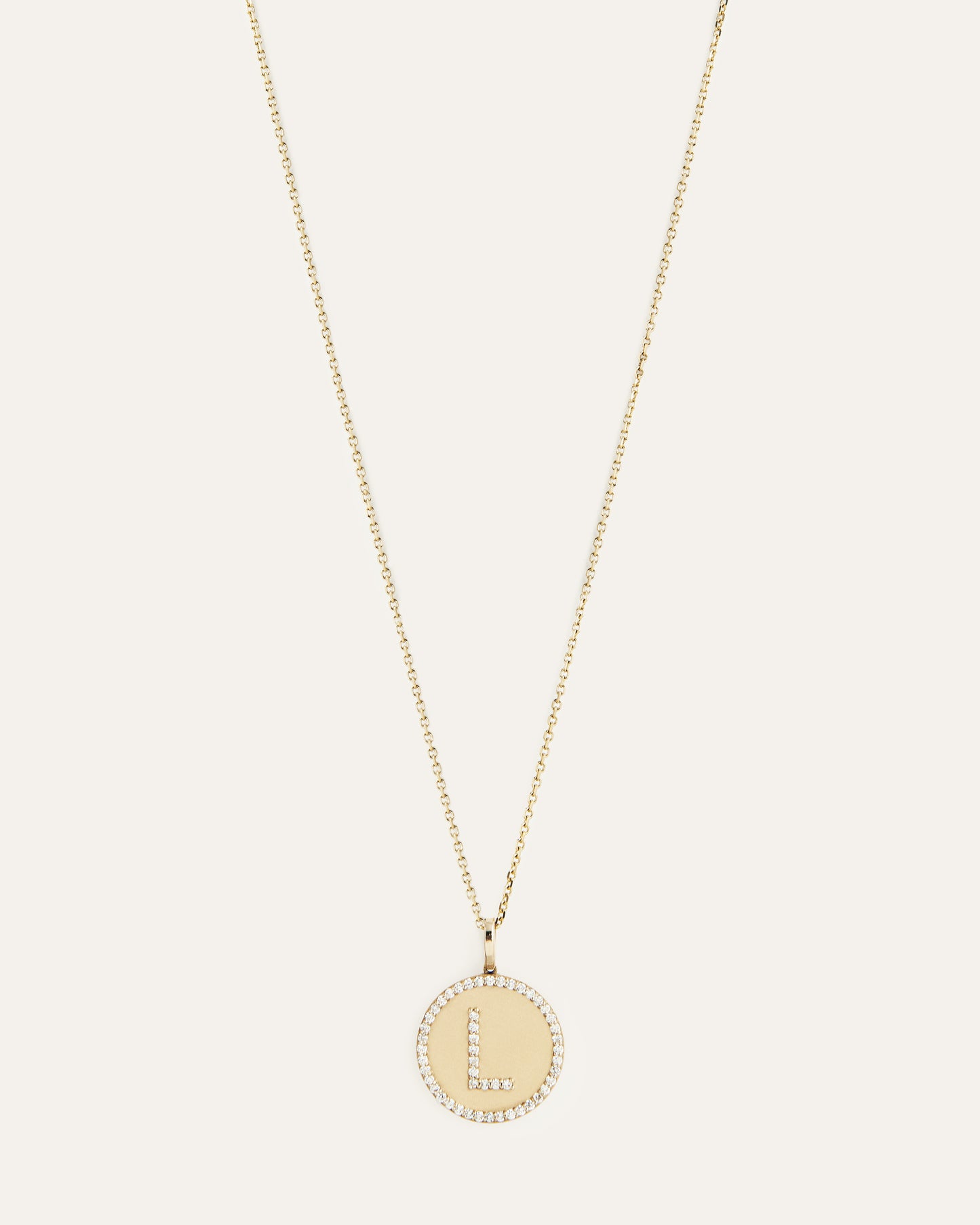Diamond Medallion Initial Necklace