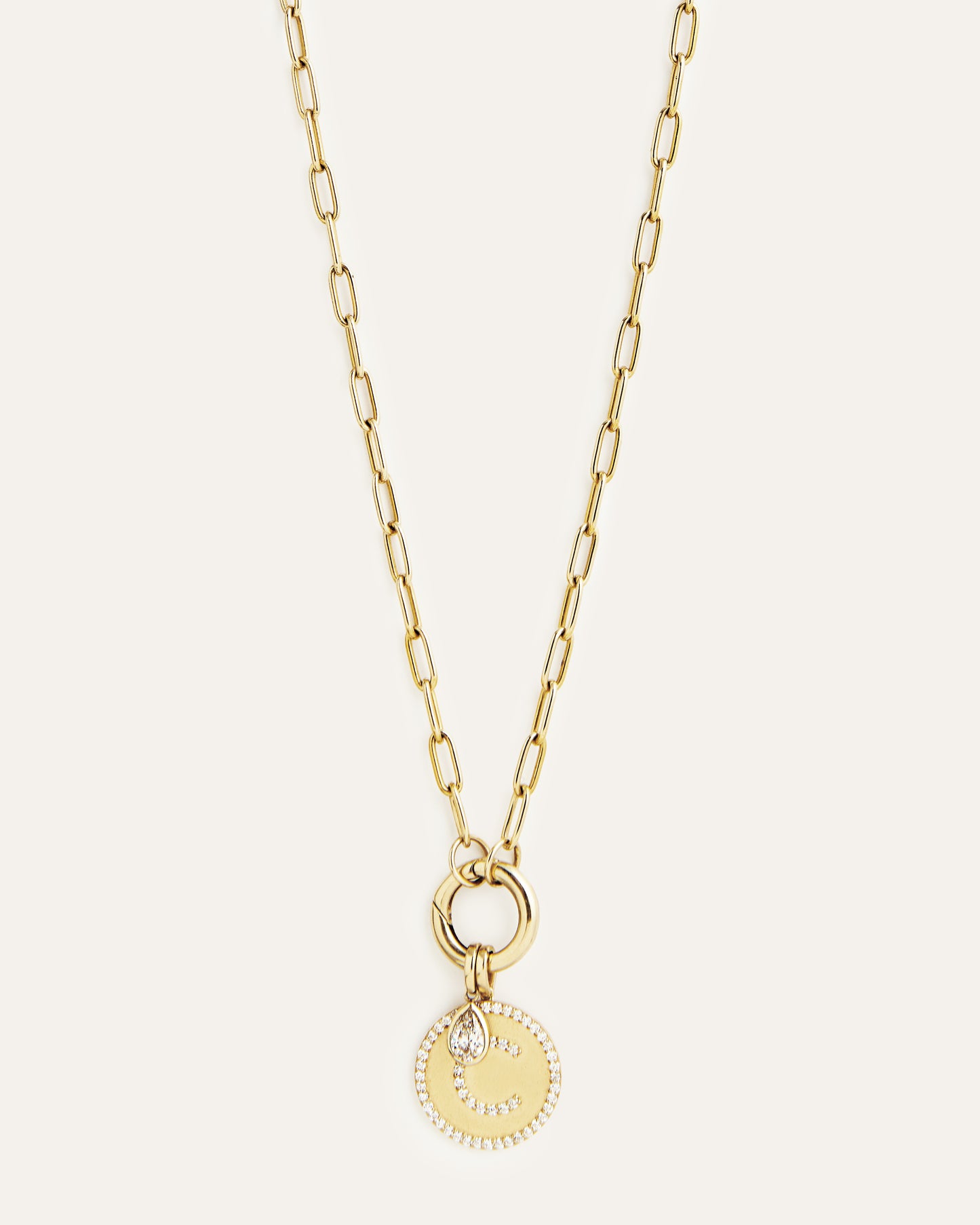 Diamond Medallion Initial Necklace