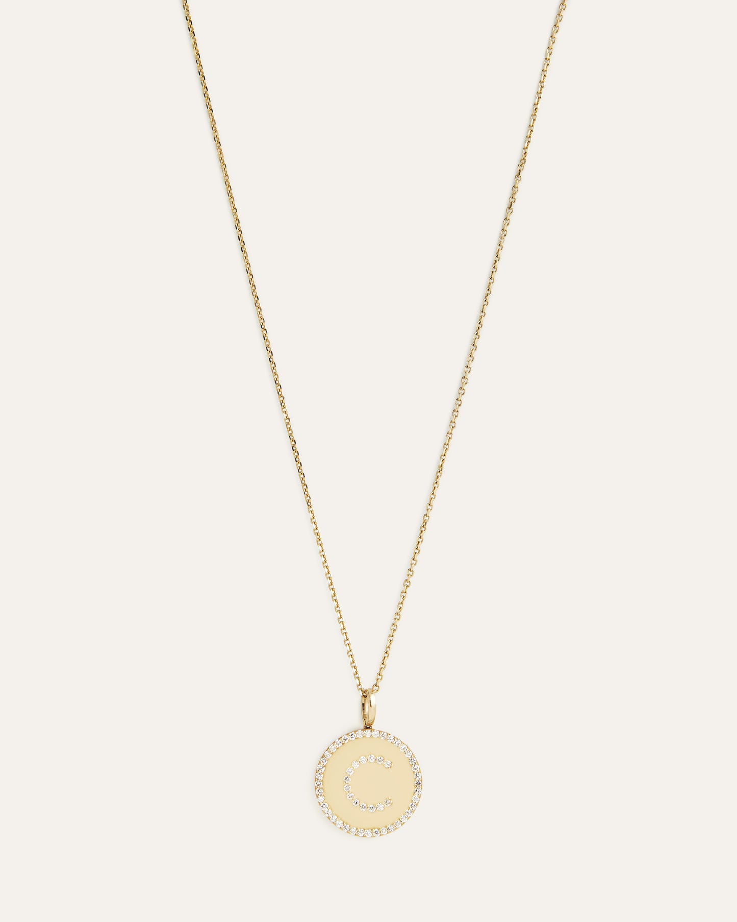 Diamond Medallion Initial Necklace