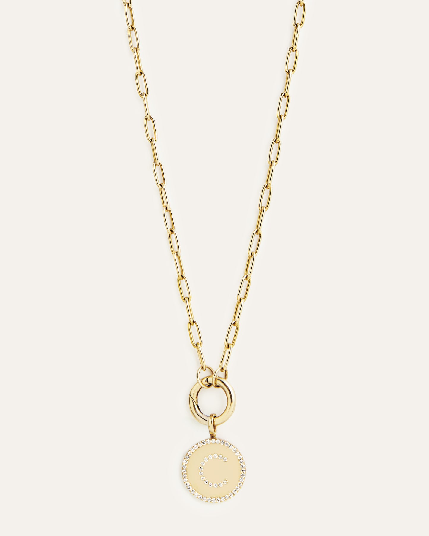Diamond Medallion Initial Necklace