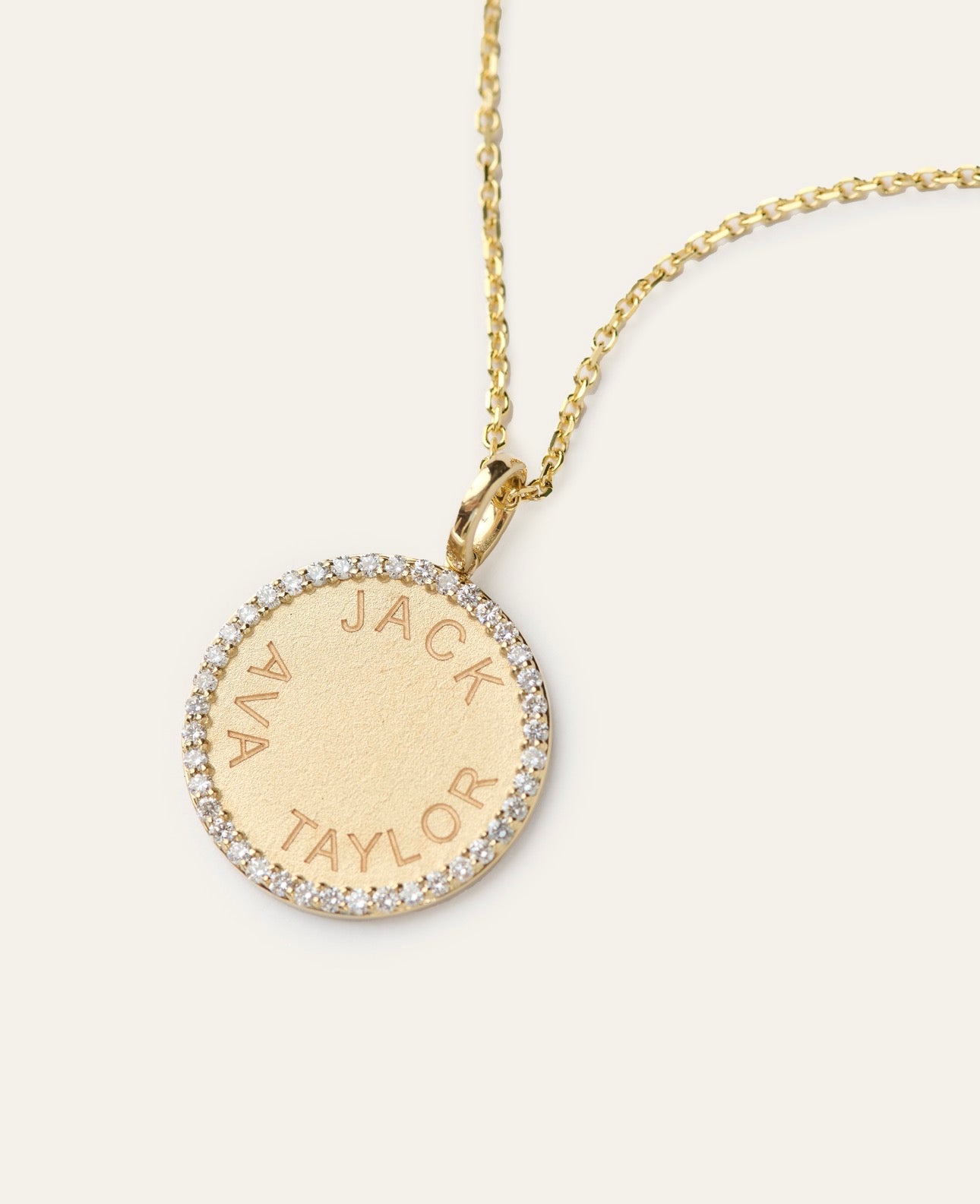 Diamond Medallion Name Necklace