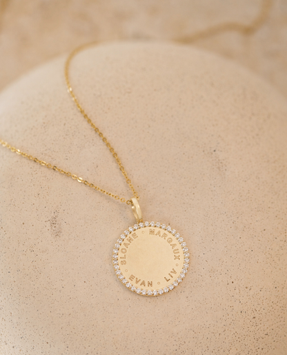 Diamond Medallion Name Necklace