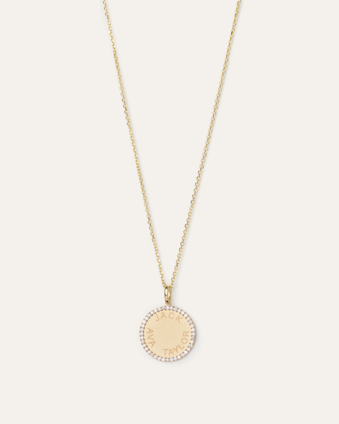 Diamond Medallion Name Necklace