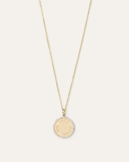 Diamond Medallion Name Necklace