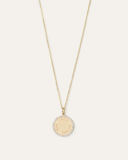 Diamond Medallion Name Necklace